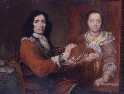 Giulio Quaglio Self Portrait of the Artist Painting his Wife china oil painting artist